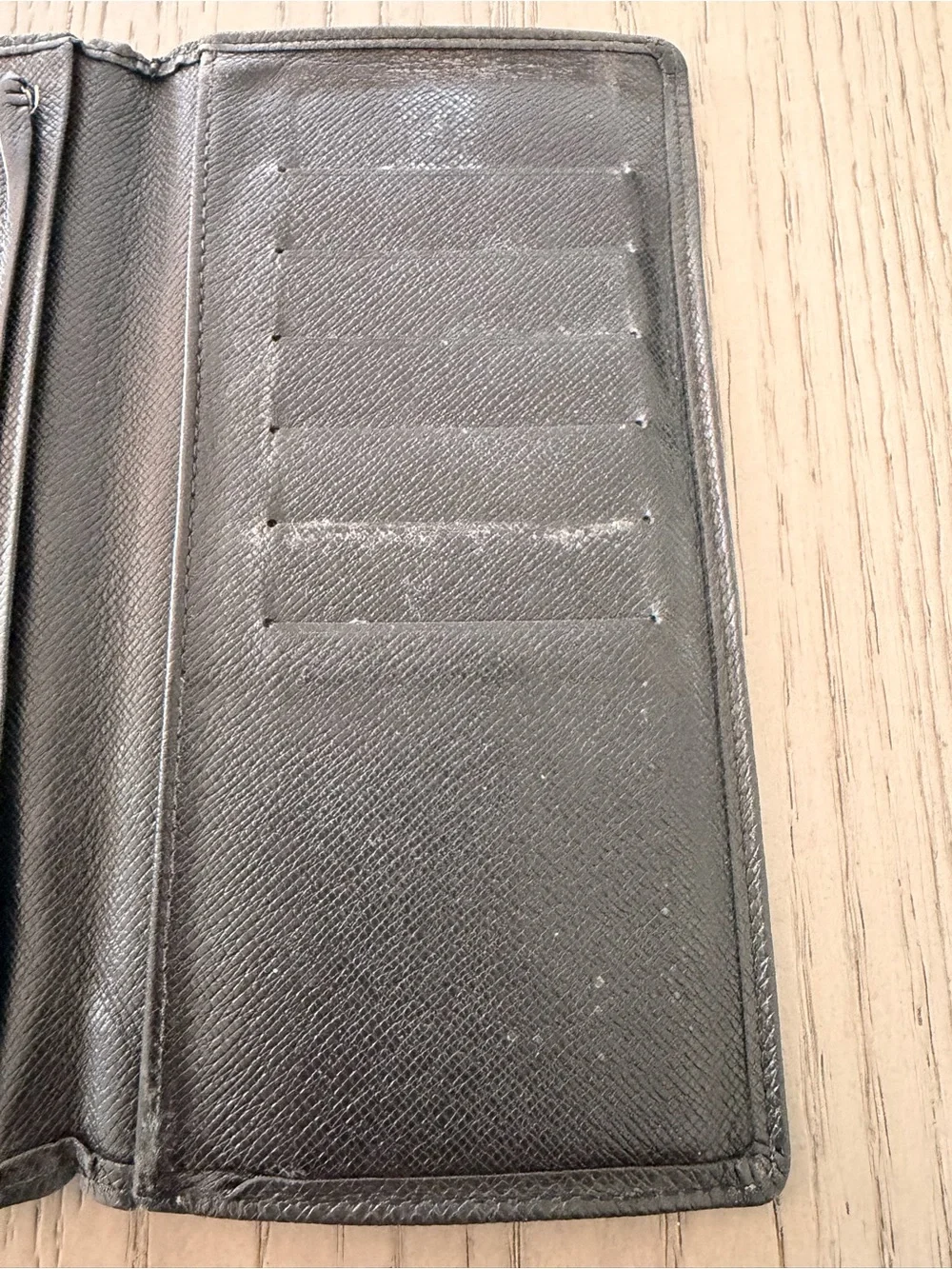 Louis Vuitton Black Textured Leather Long Card & Key Holder